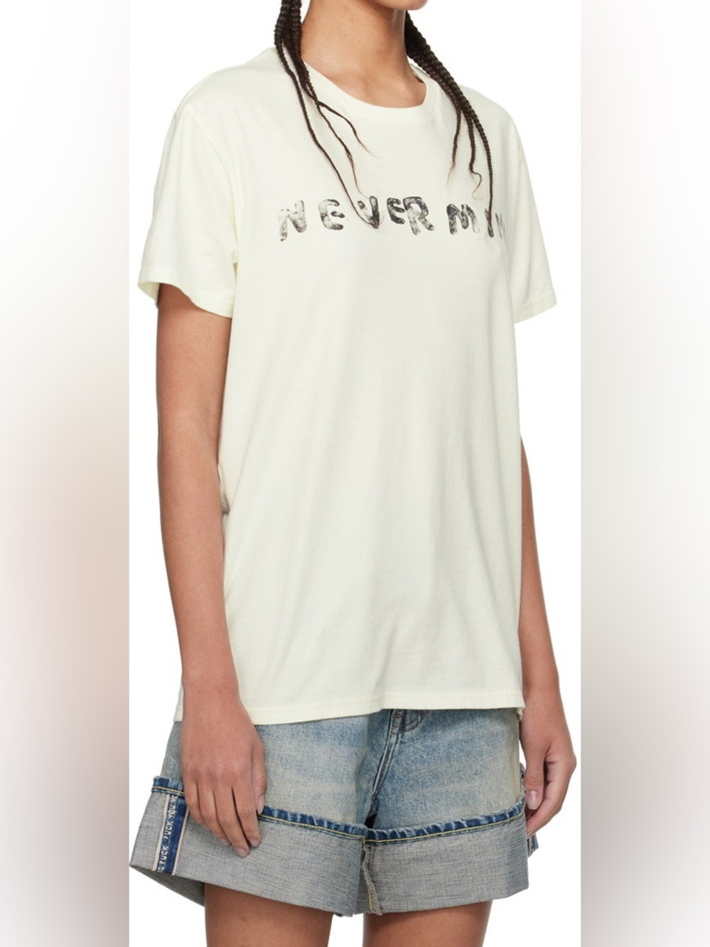 NWOT R13 Off White 'Nevermind Boy' T-Shirt Ecru Cotton Size S